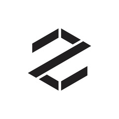 letter z simple geometric line hexagonal logo