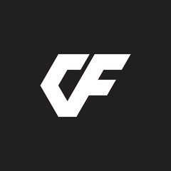Fototapeta premium letters cf simple geometric logo vector