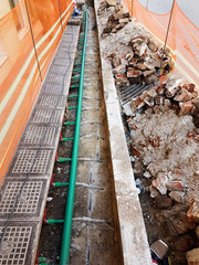water supply hydrometers works repair underground  in the city water