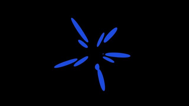 Blue cartoon basic shape animation on black background.Basic shape animation