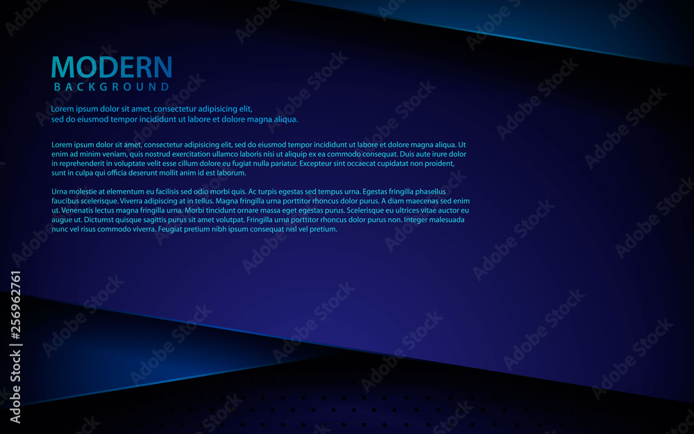 Fototapete blue paper background. realistic overlap layer dimension concept. space for text and message design 
