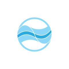 simple blue stripes waves logo vector