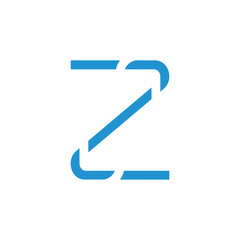 letter z simple thin line geometric logo vector