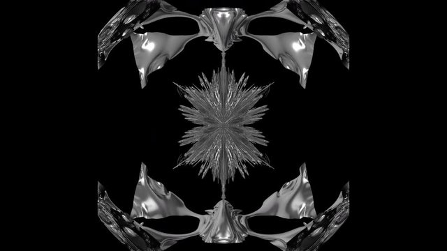 Silver Crystal Futuristic Fractal Magic -Motion Graphic - 4K UHD 3840-2160