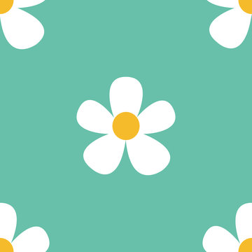 White camomiles.Vector seamless pattern