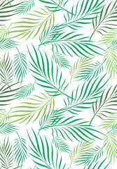 Coconut Leaf Art Seamless Pattern