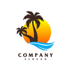 beach logo vector