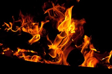 Fototapeta premium fire on black background