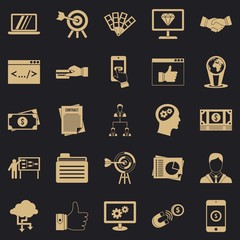 Fee for the project icons set. Simple set of 25 fee for the project vector icons for web for any design