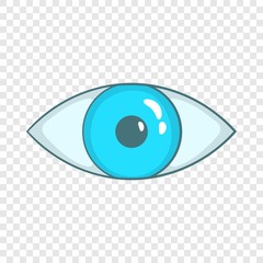 Blue eye icon in cartoon style on a background for any web design 