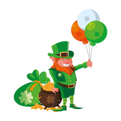 saint patrick lemprechaun with balloons helium