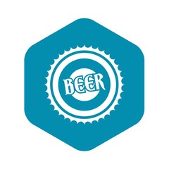 Beer bottle cap icon in simple style isolated vector illustration