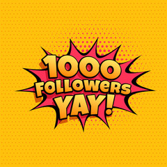 1000 follower celebration banner for social media