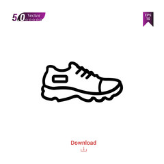 Outline SNEAKERS icon. sneakers icon vector isolated on white background. man-footwear. Graphic design, mobile application,professions icons 2019 year, user interface. Editable stroke. EPS10 format