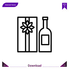 wine gif  vector icon. Best modern, simple, isolated,Gift, flat icon for website design or mobile applications, UI / UX design vector format