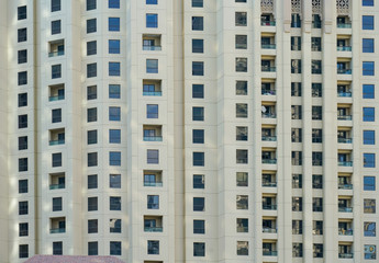 white facades of skyscrpaer