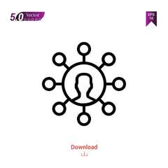 Outline user icon. user icon vector isolated on white background.marketing . Graphic design, mobile application,professions icons 2019 year, user interface. Editable stroke. EPS10 format