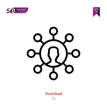 Outline user icon. user icon vector isolated on white background.marketing . Graphic design, mobile application,professions icons 2019 year, user interface. Editable stroke. EPS10 format