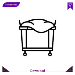 trolley vector icon. Best modern, simple, isolated,laundry. flat icon for website design or mobile applications, UI / UX design vector format
