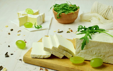 homemade cottage cheese and camambert cheese