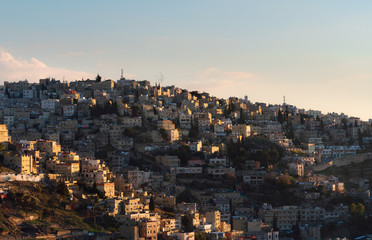 Fototapeta premium Amman city in Jordan, Middle-East. Amman cityscape in sunset