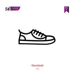 Outline SNEAKERS icon. sneakers icon vector isolated on white background. man-footwear. Graphic design, mobile application,professions icons 2019 year, user interface. Editable stroke. EPS10 format
