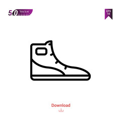 SNEAKERS icon. sneakers icon vector isolated on white background. man-footwear. Graphic design, mobile application,professions icons 2019 year, user interface. Editable stroke. EPS10 format