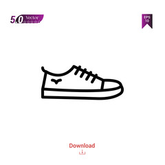 SNEAKERS icon. sneakers icon vector isolated on white background. man-footwear. Graphic design, mobile application,professions icons 2019 year, user interface. Editable stroke. EPS10 format