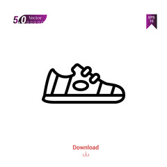 SNEAKERS icon. sneakers icon vector isolated on white background. man-footwear. Graphic design, mobile application,professions icons 2019 year, user interface. Editable stroke. EPS10 format
