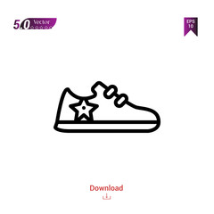 SNEAKERS icon. sneakers icon vector isolated on white background. man-footwear. Graphic design, mobile application,professions icons 2019 year, user interface. Editable stroke. EPS10 format