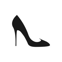 High heel shoe icon. Women's elegant Shoe on a white background. 