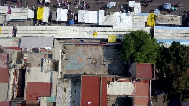 street soccer aerial in mexico city