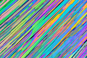 Colorful micro crystals in polarized light. Photo through a microscope.