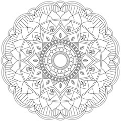 Mandala Intricate Patterns Black and White. Hand drawn abstract background. Decorative retro banner isolated. Invitation, t-shirt print, wedding card, scrapbooking. Tattoo element.