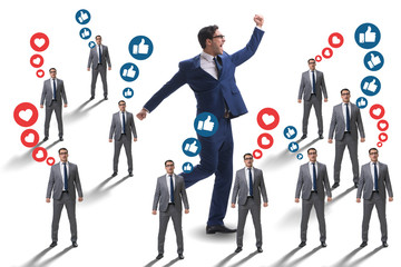 Concept of social networks with businessmen
