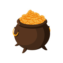 saint patrick cauldron with treasure coins