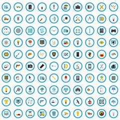 100 manmade icons set in flat style for any design vector illustration