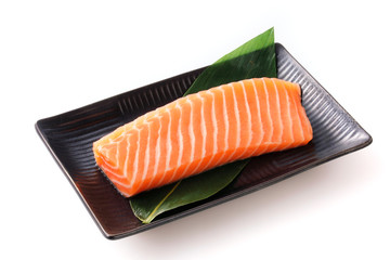 サーモンの刺身　Raw salmon sashimi