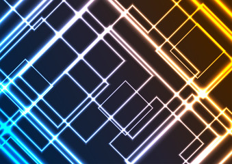 Abstract glowing neon colorful squares background