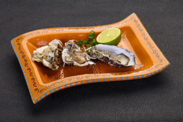 Oysters with lime and parsley
