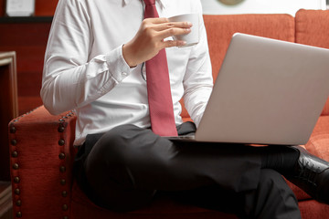 usinglaptop inside cafe