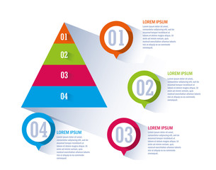 pyramid with infographics and numbers