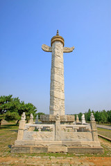 Fototapeta na wymiar ornamental columns in Eastern Royal Tombs of the Qing Dynasty，China