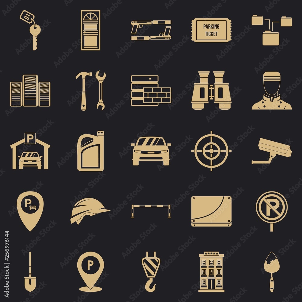 Poster spanner icons set. simple set of 25 spanner vector icons for web for any design