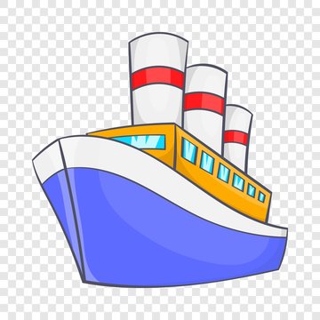 Ship icon in cartoon style on a background for any web design 