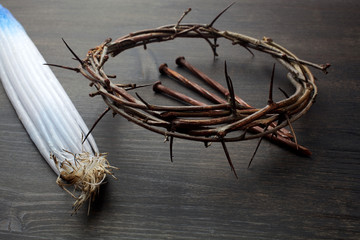 Bundle of 33 Jerusalem candles was slightly burnt in the Holy Fire and Crown Of Thorns