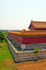 Fototapeta premium Chinese ancient architectural landscape in Eastern Royal Tombs of the Qing Dynasty, China