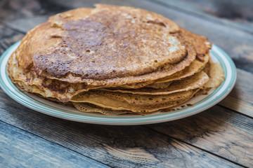 tasty pancakes in plate