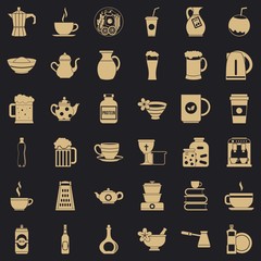 Tableware icons set. Simple style of 36 tableware vector icons for web for any design