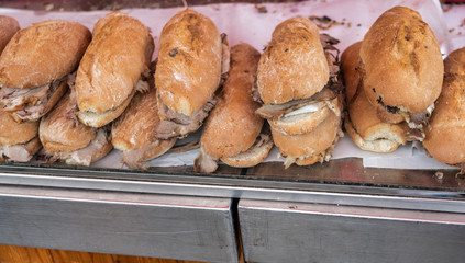 tasty sandwiches with pork